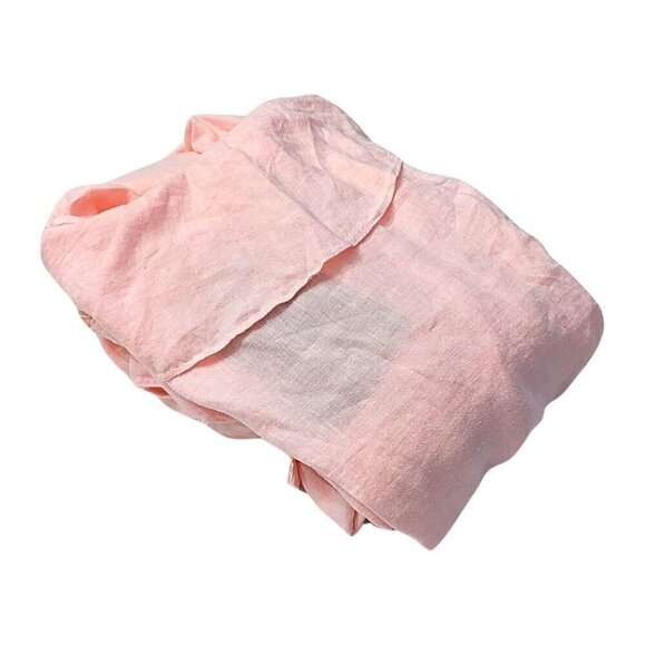 NWT CLAUDIO MILANO Pre-Launch Pink Ruffle Off-Shoulder Linen Jumpsuit #8707 Sz S - Picture 8 of 9